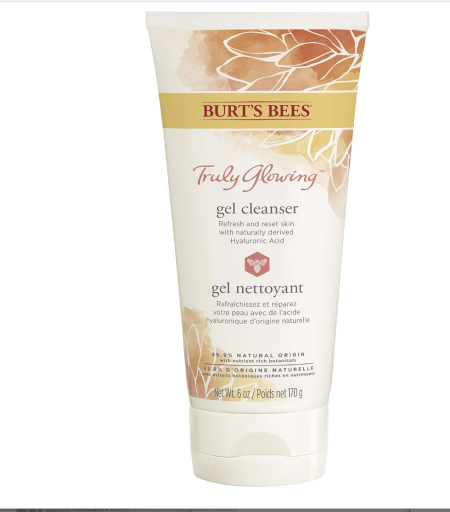 Burt's Bees Truly Glowing Refreshing Gel Facial Cleanser Daily Face Wash with Hyaluronic Acid